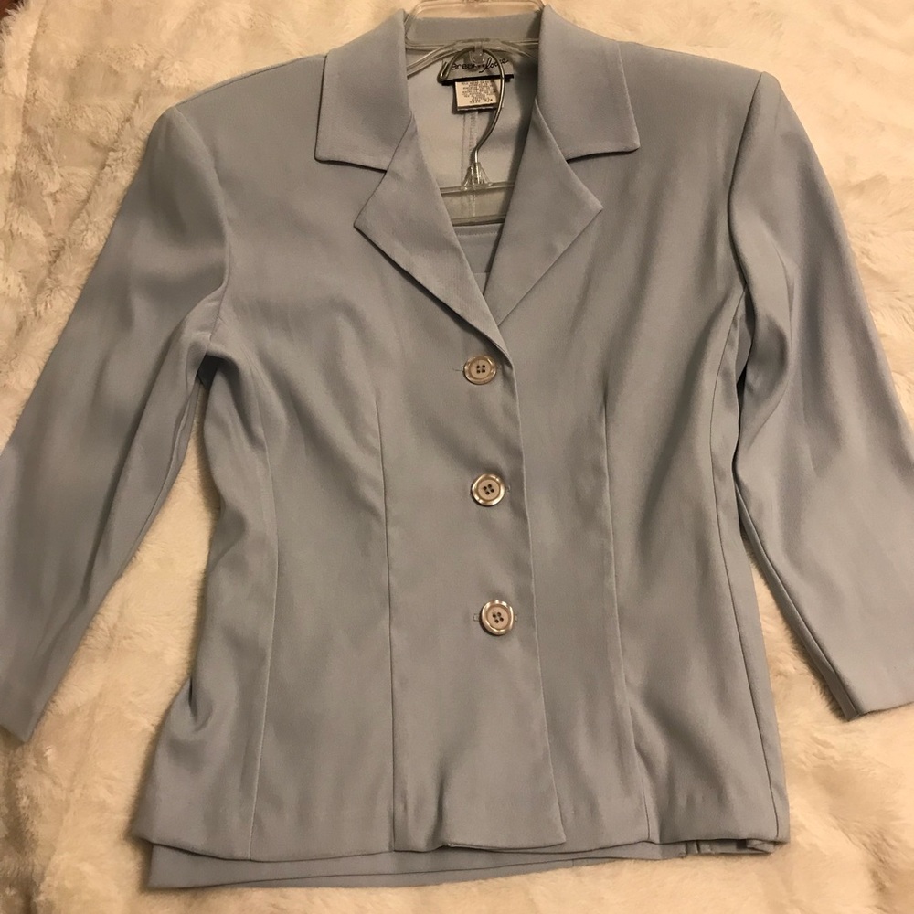 Three-Piece Skirt Suit in Periwinkle